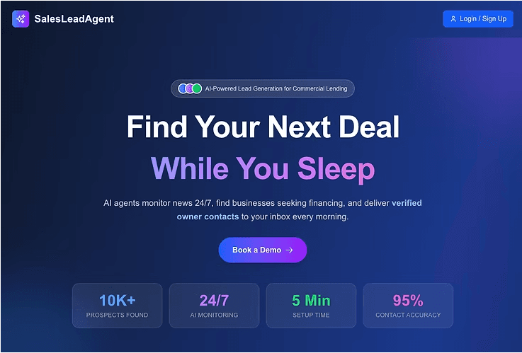 SalesLeadAgent.com Launch: AI Lead Generation for Commercial Lending Brokers