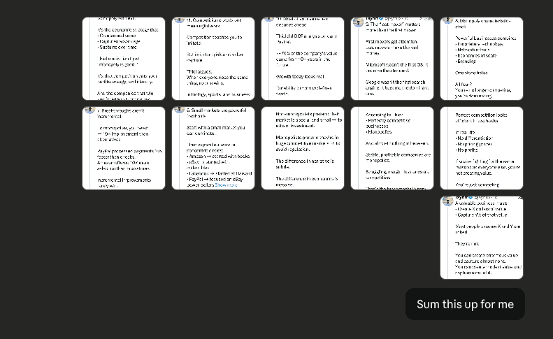 Initial conversation context showing Peter Thiel discussion
